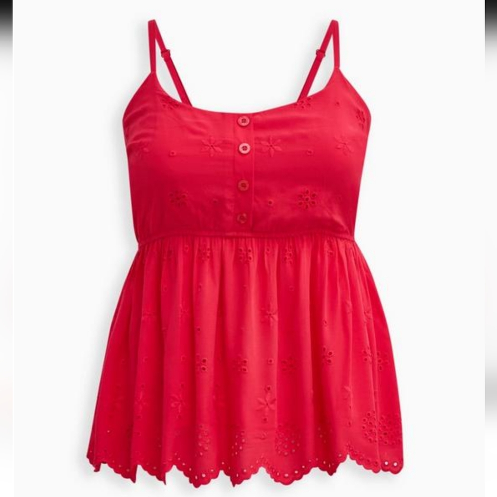 Torrid sz 4 bright pink eyelet tank top